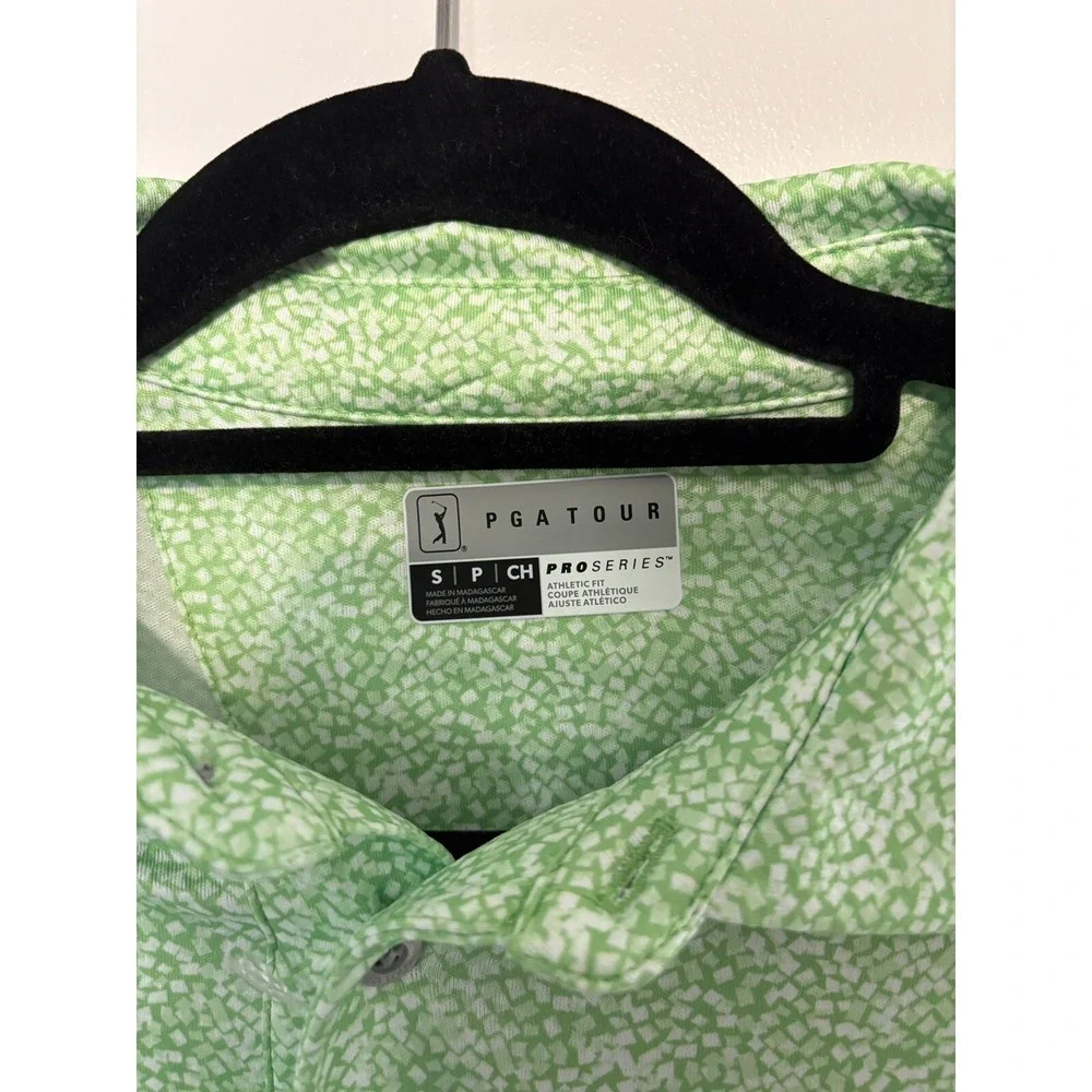 PGA Tour Pro Series Size S Athletic Fit Short Sleeve Golf Polo Shirt Green | $68 - Picture 4 of 5